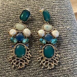 White House Black Market Chandelier Cabachon Statement Earrings